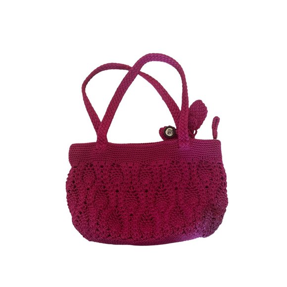 The Sak fuchsia pink crochet shoulder bag with zipper - Picture 6 of 7